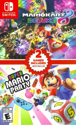 Capa de Mario Kart 8 Deluxe + Super Mario Party Double Pack (Switch)